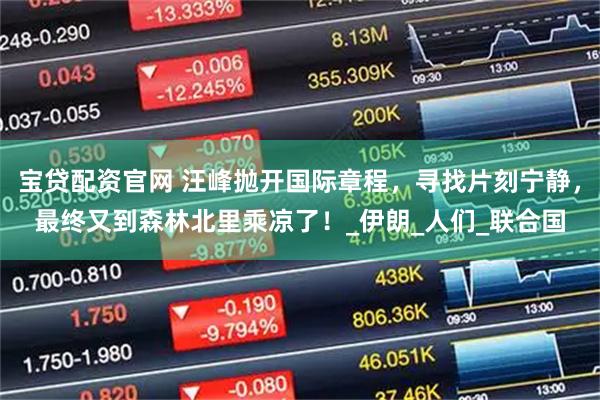 宝贷配资官网 汪峰抛开国际章程，寻找片刻宁静，最终又到森林北里乘凉了！_伊朗_人们_联合国